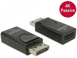 Delock Adapter Displayport 1.2-dugós csatlakozó > HDMI-csatlakozóhüvely 4K passzív fekete (66234) - dellaprint