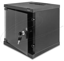 Delock 10 hálózati szekrény 6U üvegajtóval, állványra vagy falra szerelhető, 240 mm mélység, 30 kg teherbírás, 330 x 312 x 300 mm, fekete (43422)
