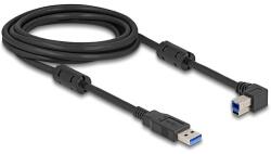 Delock USB 5 Gbps kábel A-típusú apa - B-típusú apa 90 balra hajlítva 3 m (81102)