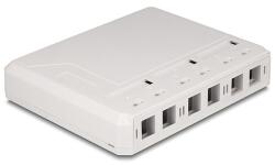 Delock Keystone felületre szerelt doboz 6 porttal fehér (67052)