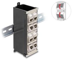 Delock Keystone tartó 8 portos DIN sínhez vagy falra szereléshez dönthető (67039)