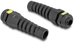 Delock M12 kábel tömlőszelence IP68 ventillációval és feszültségmentesítéssel, valamint IP68 por és vízhatlan fekete 2 db. (60624)