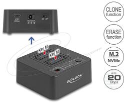 Delock USB 20 Gbps M. 2 dokkoló állomás 2 db. M. 2 NVMe PCIe SSD-hez klónozó és törlő funkcióval (64300) - dellaprint