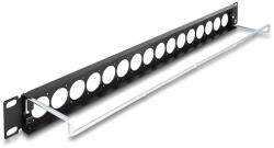 Delock 19 D-típusú patch panel húzásmentesítéssel, 16 porttal 1U fekete (67058)
