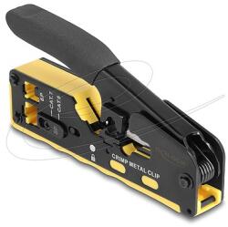 Delock Krimpelő eszköz 6P/8P RJ45/RJ11 csatlakozókhoz Cat. 5/6/7 vágóval és csupaszítóval (90583)