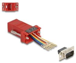 Delock D-Sub 9-tűs dugó RJ45 anya összekötő adapter piros (67103) - dellaprint