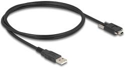 Delock USB 2.0 A-típusú kábel apa - Mini-B-típusú apa csavarokkal 1 m fekete (80478)