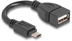 Delock USB 2.0 OTG kábel Micro-B típusú apa - A-típusú anya 11 cm (83018)