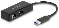 Delock A-típusú USB adapter 2 x Gigabit LAN (64194) - dellaprint
