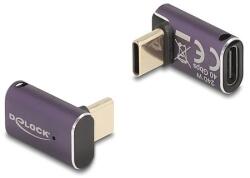 Delock USB Adapter 40 Gbps USB Type-C PD 3.1 240 W csatlakozódugóval - csatlakozóhüvellyel, ívelt 8K 60 Hz fém (60289)