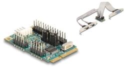 Delock Mini PCIe I/O PCIe teljes méretű 1 x párhuzamos, 2 x soros RS-232 tápfeszültséggel 5 V / 12 V (95277) - dellaprint