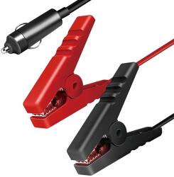 LogiLink Hálózati adapter kábel, szivargyújtó/M az aligátorcsipeszhez, fekete/piros, 2 m (CP0400)