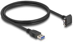 Delock USB 5 Gbps kábel A-típusú USB apa egyenes Micro-B USB apa csavarral 90 -ban felfelé hajlított 1 m fekete (80483)