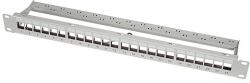 LogiLink Keystone Panel 1U, 24 port, árnyékolt, gazdaságos, szürke (NK4073)