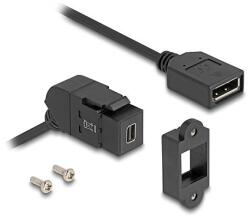 Delock Mini DisplayPort panel tartó anya - DisplayPort anya 45 -ban hajlított 30 cm kábellel 8K 30 Hz fekete (67155)