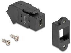 Delock Mini DisplayPort panel tartó anya - DisplayPort anya 45 -ban hajlított 8K 30 Hz fekete (67154)