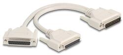 Delock Y osztott kábeles adapter D-Sub 25 tűs apa - 2 x D-Sub 25 tűs anya csavarokkal 30 cm (65959)