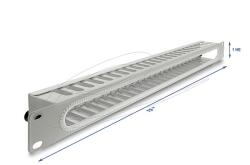 Delock 19 kábel rendező panel nyitási és sarok védelemmel 1U szürke (67278)