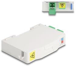 Delock Optikai szál csatlakoztató doboz DIN sínhez csatlakozó tartállyal és 2 x SC Simplex coupler-rel (85935)