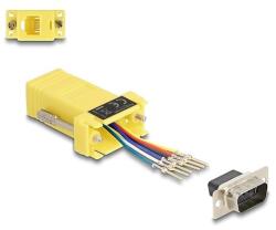 Delock D-Sub 9-tűs dugó RJ12 anya összekötő adapter sárga (67076)
