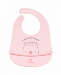  Kikkaboo előke szilikon Bear with Me pink - babycenter-online