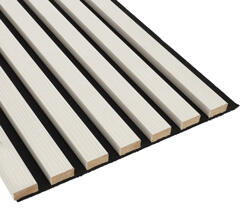 Decowall Lamella falpanel - fa hatású lécek filc hátlapon (260 cm x 30 cm) - erezett fehér tölgy lamella (1413017P)