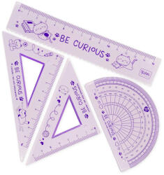  Legami vonalzókészlet, 4 részes, műanyag, hajlítható, cicás (RS0002)