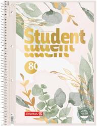  106792723 Baier Brunnen spirálfüzet, A4, vonalas, 90g/m2, 80lap, Bloom Gold, Premium Student (106792723)