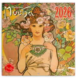 Realsystem Falinaptár képes lemeznaptár 300x300mm, Alphonse Mucha Realsystem 2026 - vegyesbolt