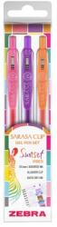 Zebra Zseléstoll készlet, 0, 25 mm, nyomógombos, ZEBRA Sarasa Clip Sunset , 3 különböző szín (99434) - kellekanyagonline