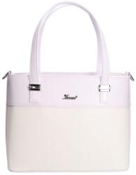 Karen fehér erezett / bézs erezett rostbőr női kézi / válltáska 2247 agda