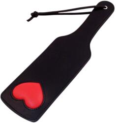 Rouge - valódi bőr, szíves paskoló (fekete) - sexshopcenter