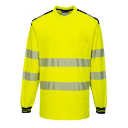 Portwest T185 PW3 Jól láthtósági hosszú ujjú póló sárga-fekete (T185YBR5XL)