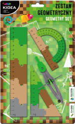 DERFORM Geometria készlet, körző és vonalzó szett, 4 db-os, terep színű, Kidea (DFM-ZGPA20CM4KA)