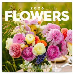 Realsystem Falinaptár képes lemeznaptár 300x300mm, Flowers Realsystem 2026 (6097-FL) - iroda-ellatas