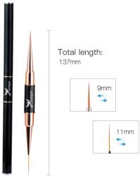 0-ás díszítő ecset, dupla végű, 9 és 11 mm szálhosszú