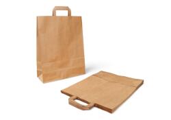 Szidibox Karton Papírtáska szalagfüles, papírszatyor 32x41+12cm barna 50db/csomag (SZID-02536)