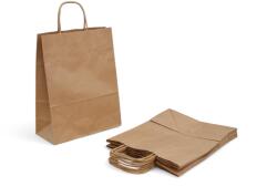 Szidibox Karton Sodrottfüles papírtáska, papírszatyor 22x28+10cm barna 100db/csomag (SZID-02544)