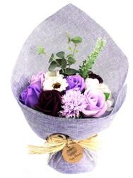  Lila színű álló szappan virágcsokor