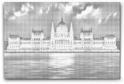  PontPöttyöző - Magyar Parlament Méret: 40x60cm, Keretezés: Kartonlemezen, Szín: Kék