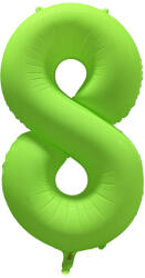 Amscan Balon folie cu numărul 8 - Verde neon 86 cm
