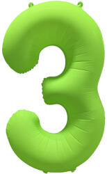 Amscan Balon folie cu numărul 3 - Verde neon 86 cm
