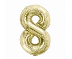  8 szám pezsgő arany fólia lufi