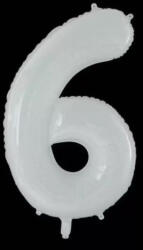  6 szám fehér fólia lufi - partyzunk