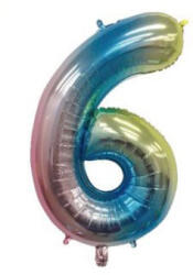  6 szám szivárvány lufi