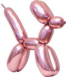  Fényes metál rózsaszín modellező lufi - partyzunk