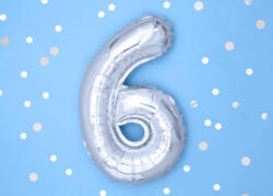  6 szám ezüst kis lufi - partyzunk