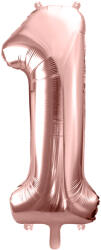  1 szám rosegold fólia lufi