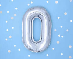  0 szám ezüst kis lufi