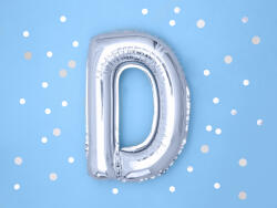  D betű ezüst lufi
